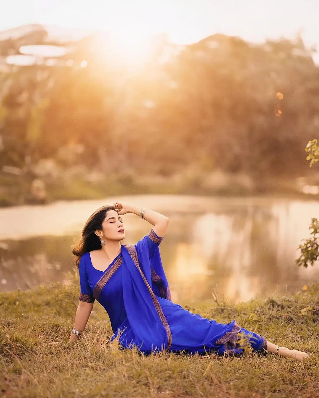 Kannada Actress Rachana Rai Stills in Blue Saree